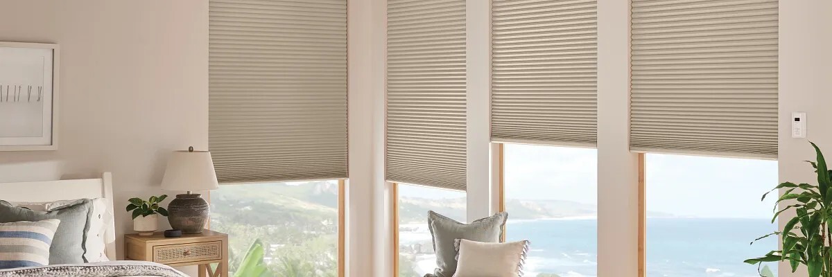Graber cellular shades in a bedroom