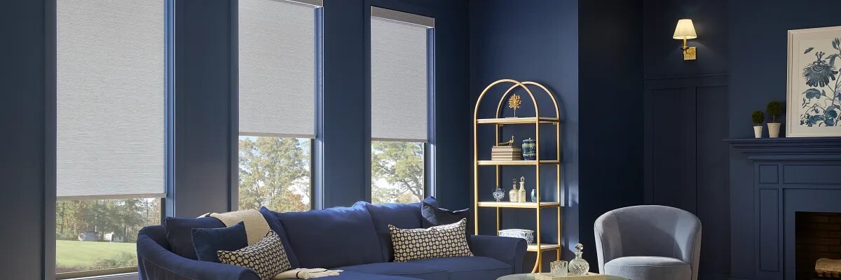 Graber drapery and roller shades in a coordinated room
