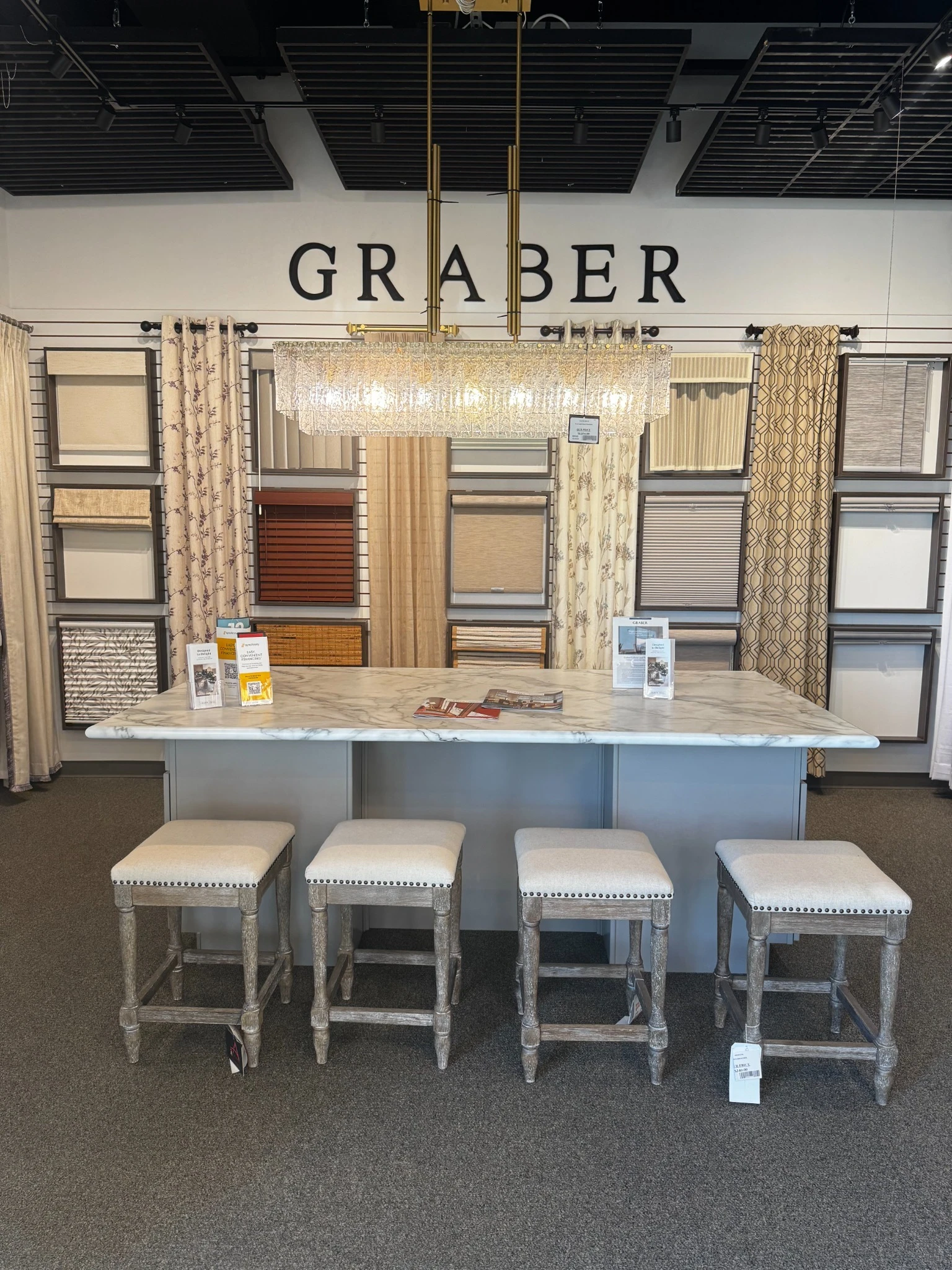 Window treatments, thoughtfully chosen at the Accent Lighting Wichita showroom