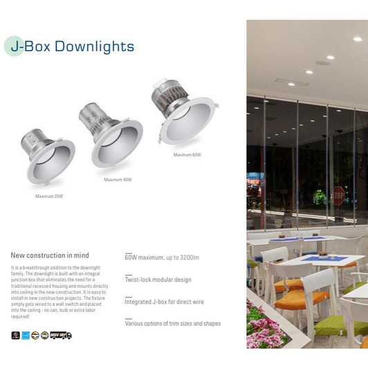 Incon Essentials CP Series - J Box Commercial Downlight 