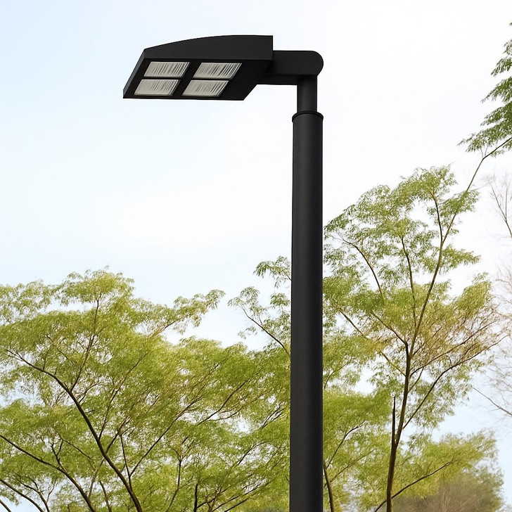Incon Essentials Fiberglass Pole - Direct Burial 15' OA 12' Mounting Height - Tenon - Black 