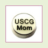 USCG Mom White Round (Silver Base) Floating Charm