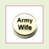 Army Wife White Round (Silver Base) Floating Charm