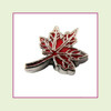 Fall Leaf #4 Red (Silver Base) Floating Charm