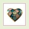 Quilt Heart (Gold Base) Floating Charm