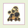 Dog - Poodle Black (Gold Base) Floating Charm