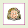 Girl #4 Curly Hair - Blonde Hair (Silver Base) Floating Charm
