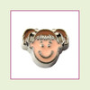 Girl #2 Pigtails - Light Brown Hair (Silver Base) Floating Charm