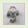 BS-04 April Silver Girl Birthstone Floating Charm