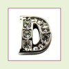 CZ Silver Letter D - Floating Charm