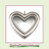 Plain Silver Regular Heart Stainless Steel Floating Charm Locket