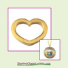 SS602 - Gold Stainless Steel Heart Insert for Large Round Locket