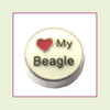 Love My Beagle (Silver Base) Floating Charm