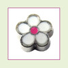 Cute White Flower (Silver Base) Floating Charm