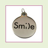 O-Ring Charm:  Smile 19mm Round Silver Stainless Steel