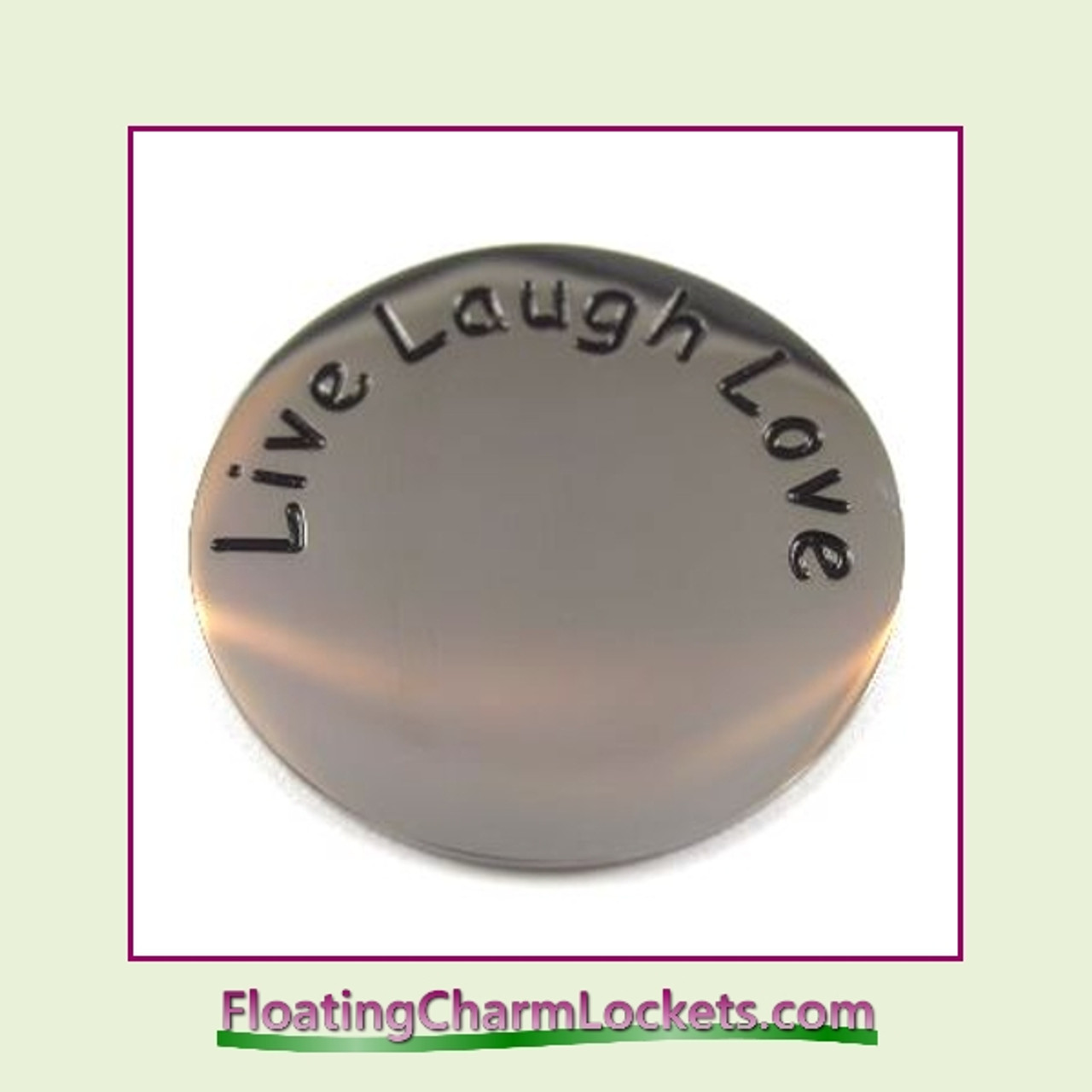 Live Laugh Love Back Plate (Silver) for Medium Round Stainless Steel Locket
