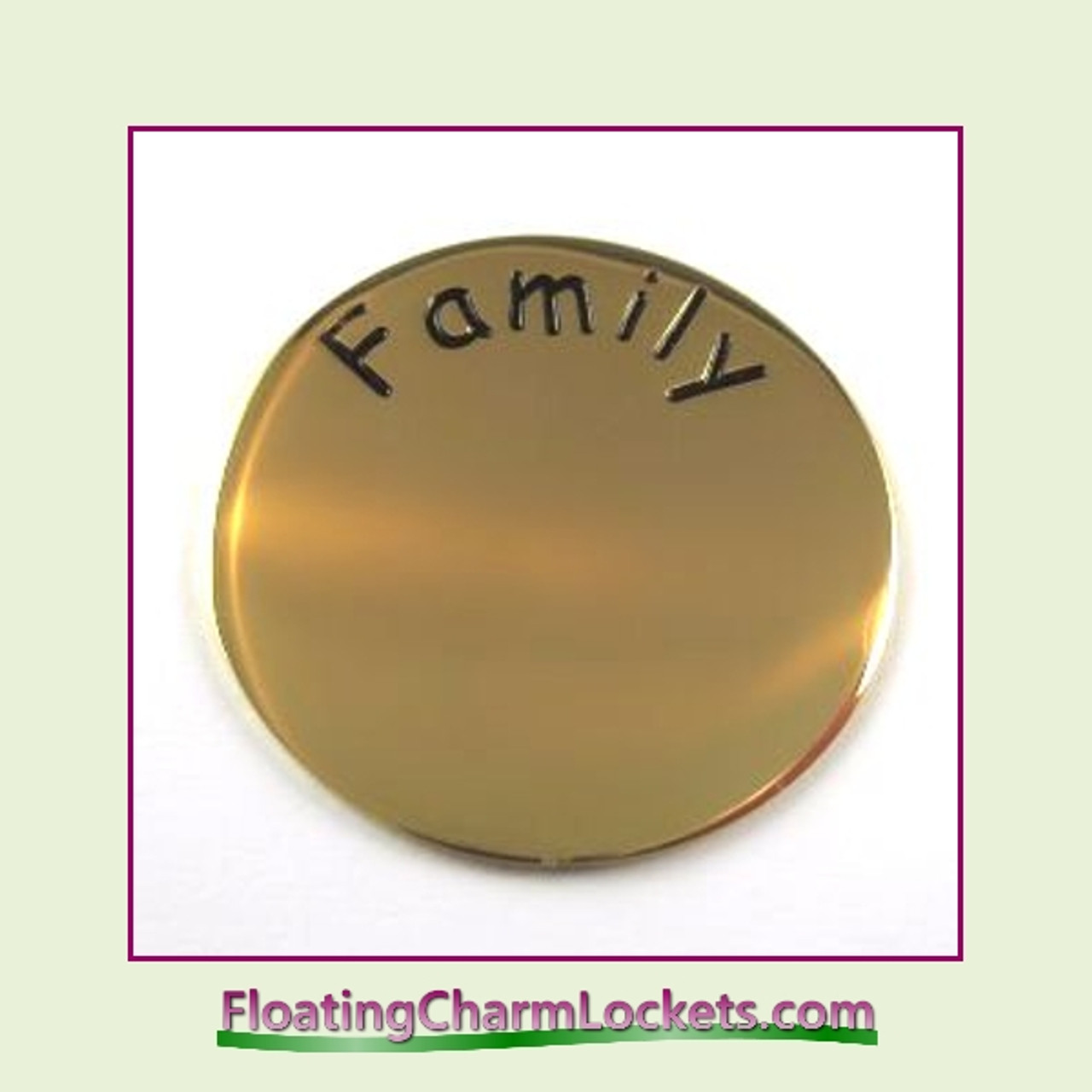 Family Back Plate (Gold) for Large Round Stainless Steel Locket