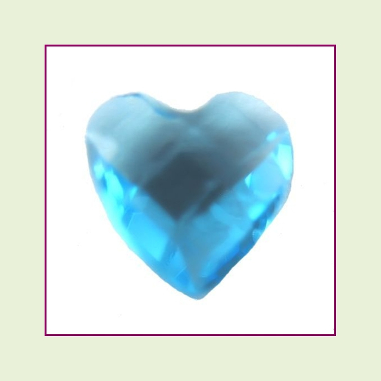 CZH12a - December Blue Topaz Heart Crystal Birthstone – 5mm – For Floating Lockets
