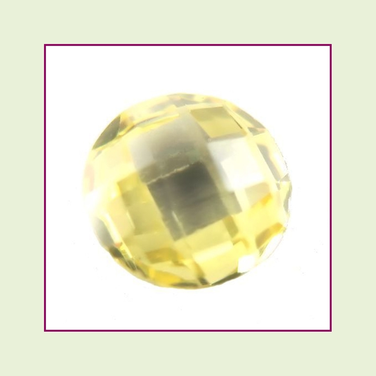 CZR11b - November Yellow Topaz Round Crystal Birthstone – 5mm – For Floating Lockets