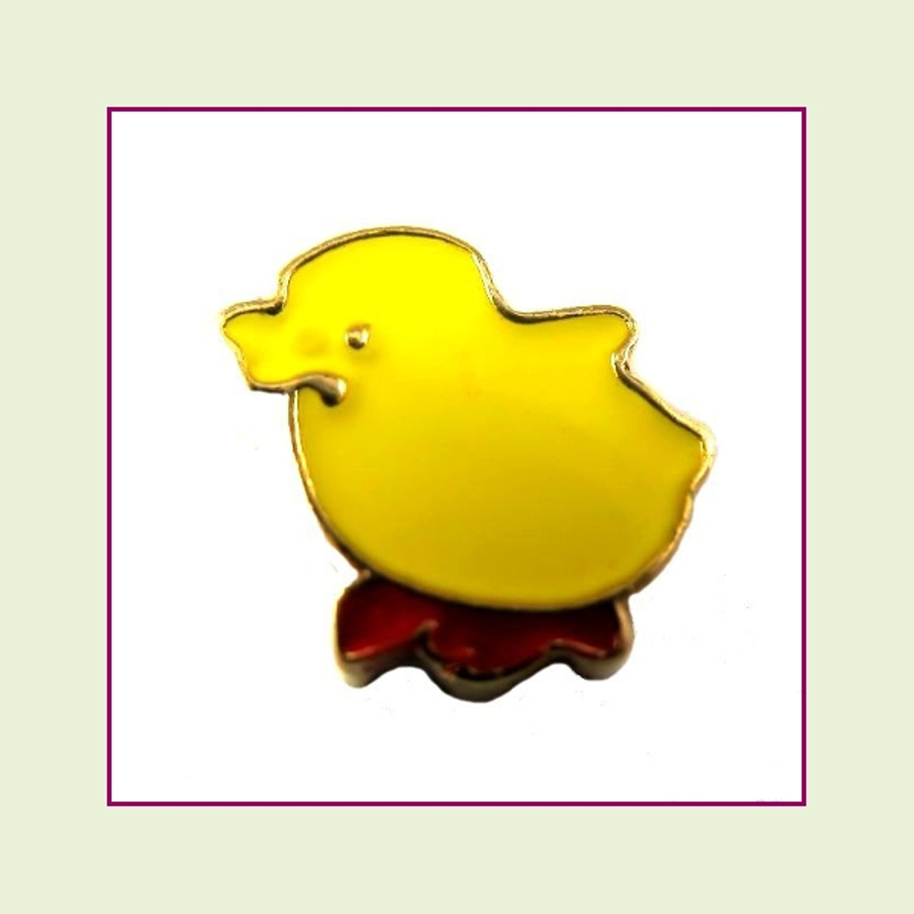 Baby Chick Yellow (Gold Base) Floating Charm