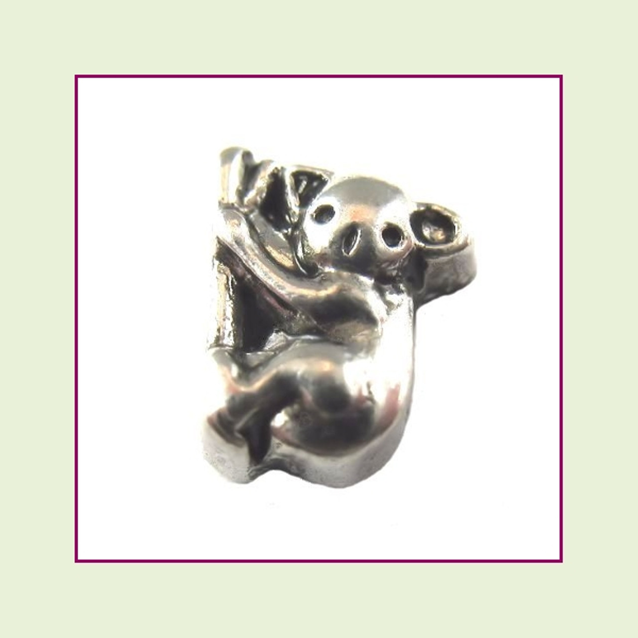 Koala Bear Silver Floating Charm