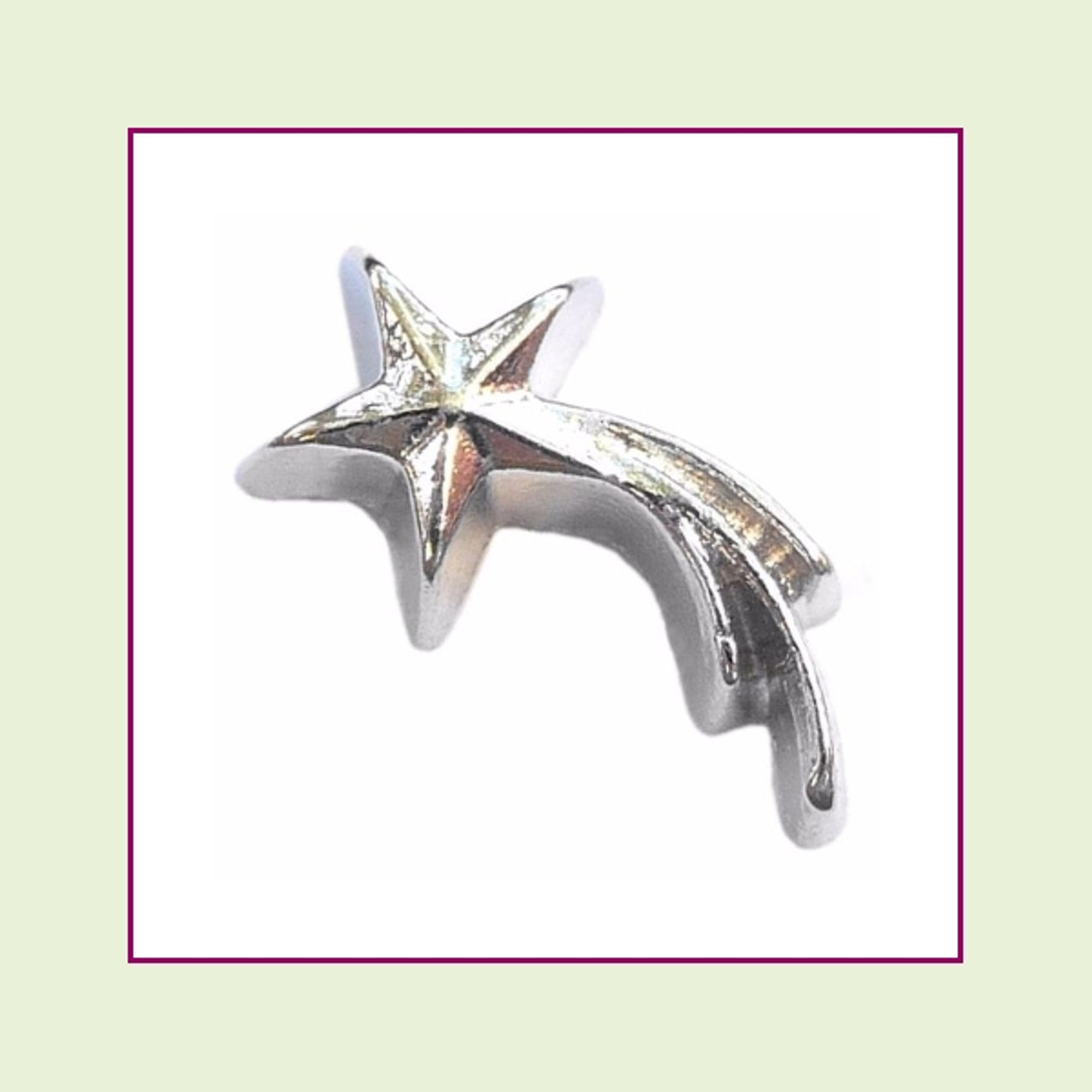 Shooting Star Silver Floating Charm