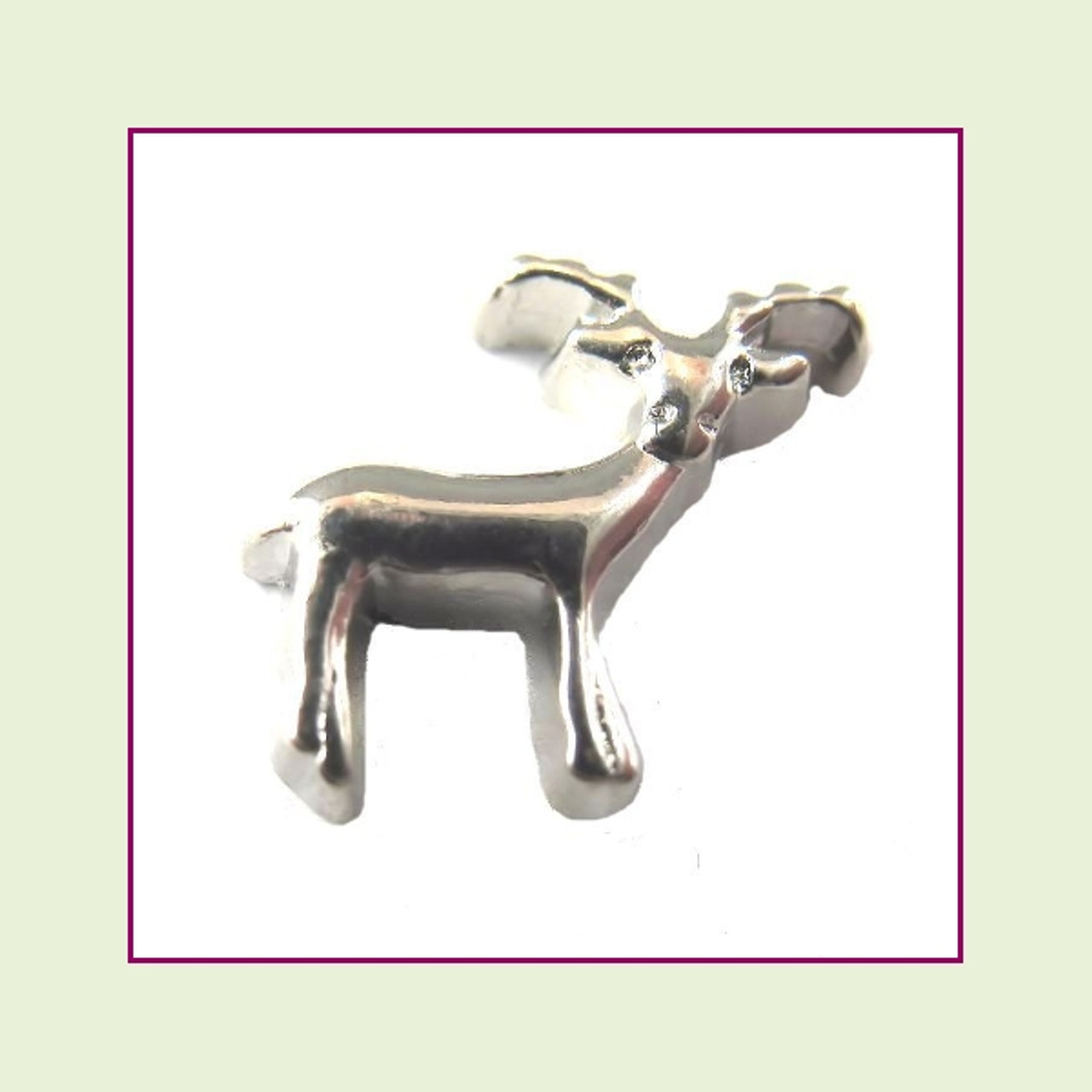 Buck Deer Silver Floating Charm