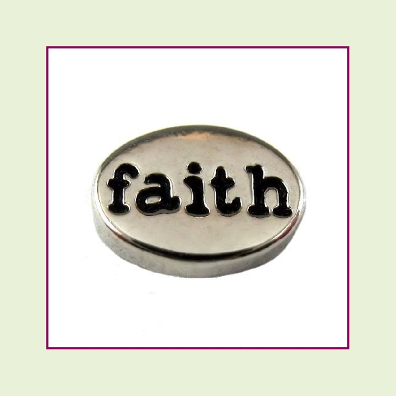 Faith on Silver Oval Floating Charm
