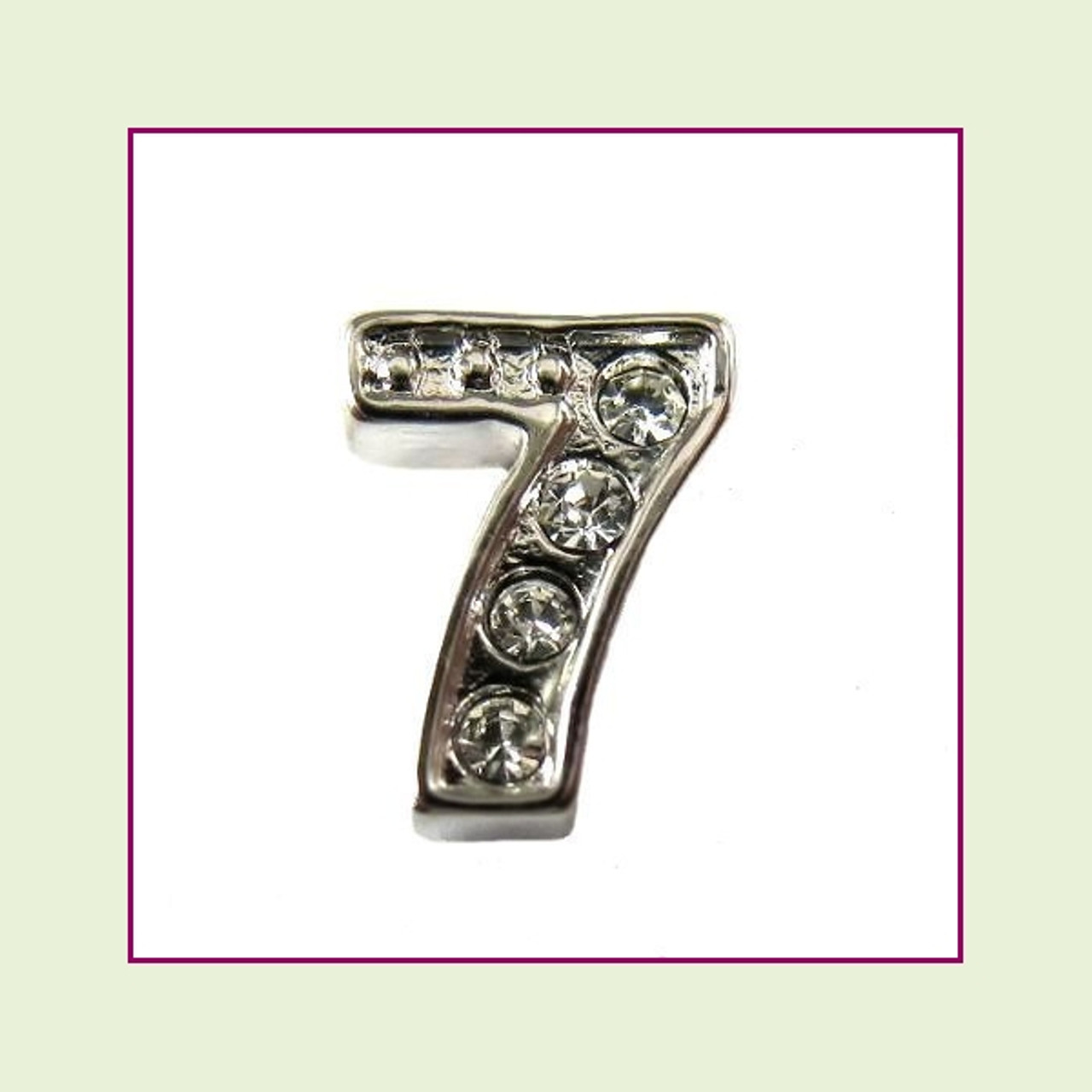CZ Silver Number 7 Floating Charm