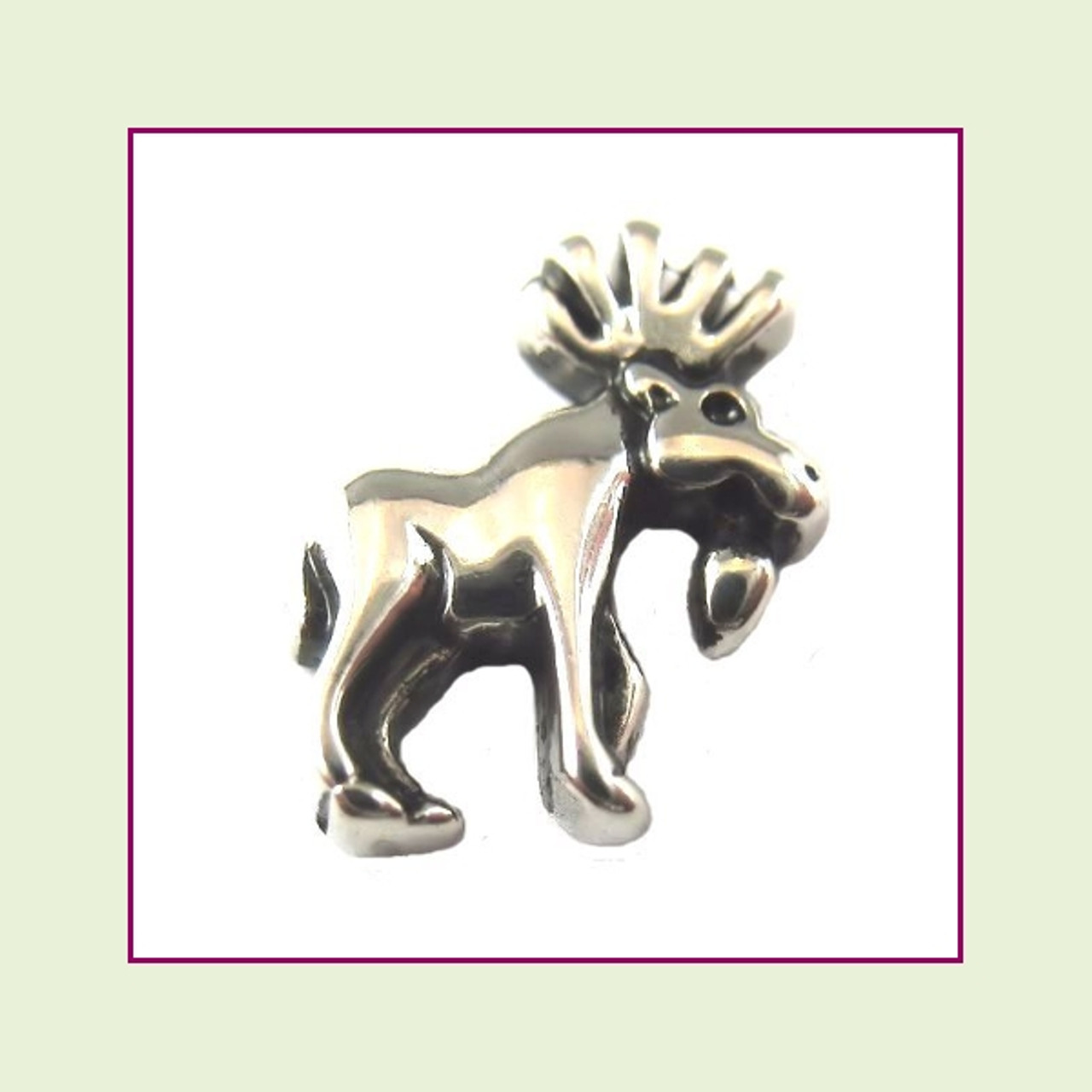Moose Silver Floating Charm