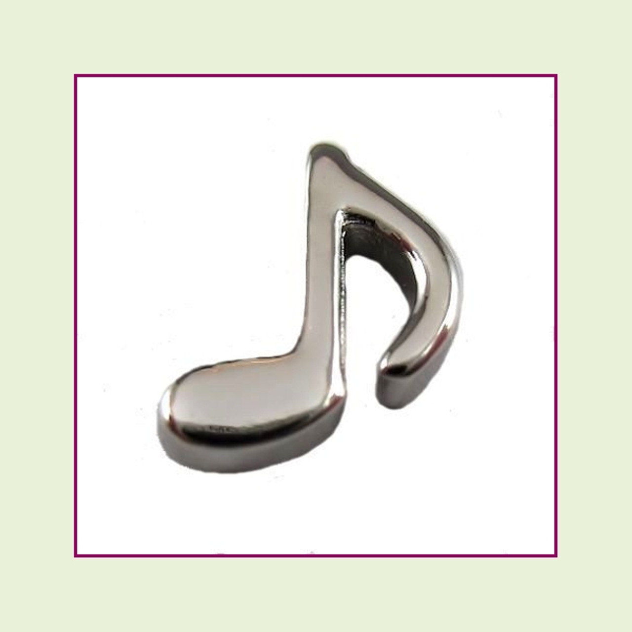 Musical 8th Note Silver Floating Charm