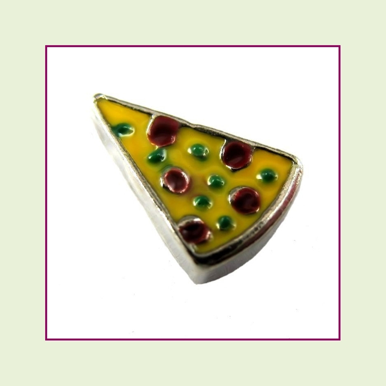 Pizza Slice (Silver Base) Floating Charm