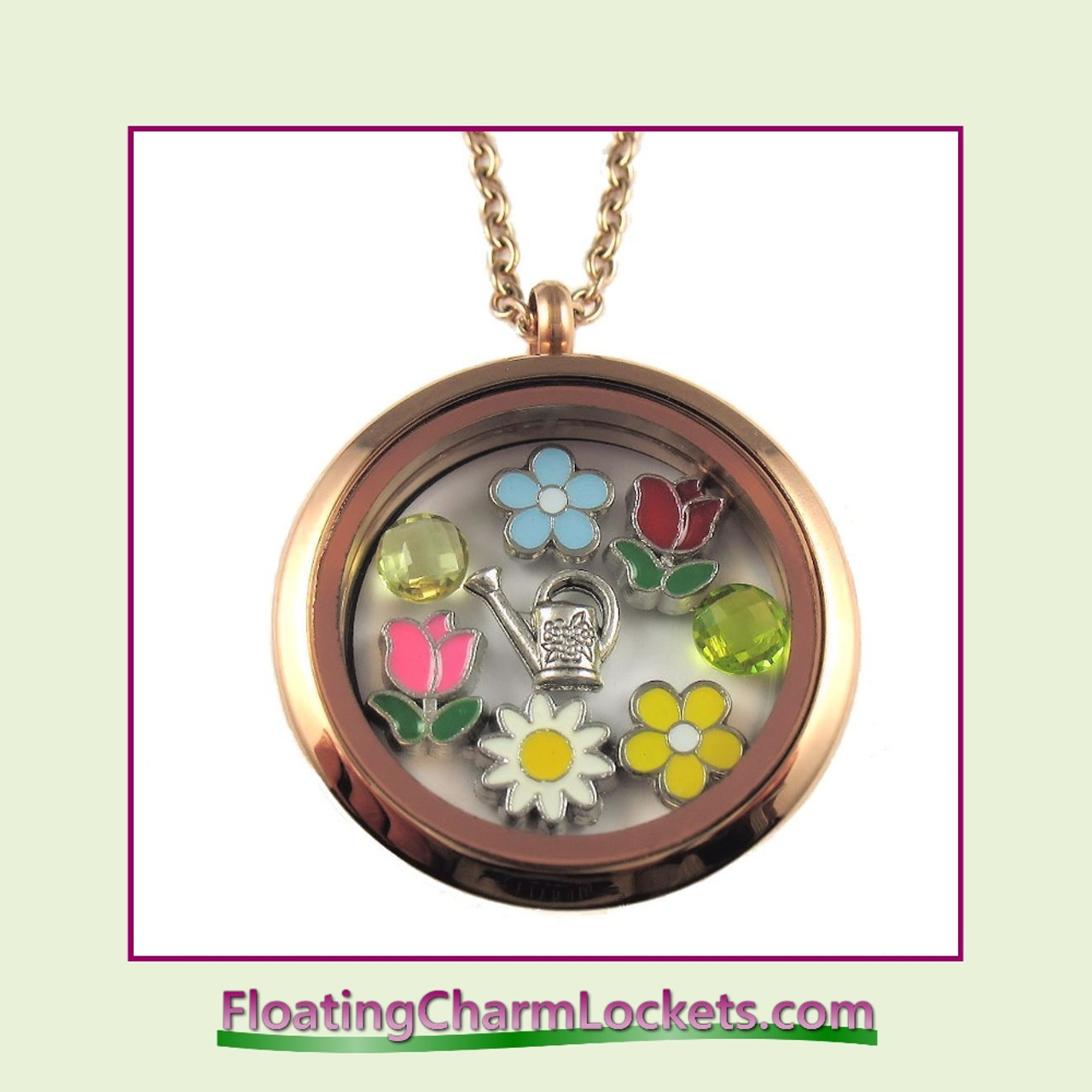 FCL Designs® Spring (Rose) Theme Floating Charm Locket