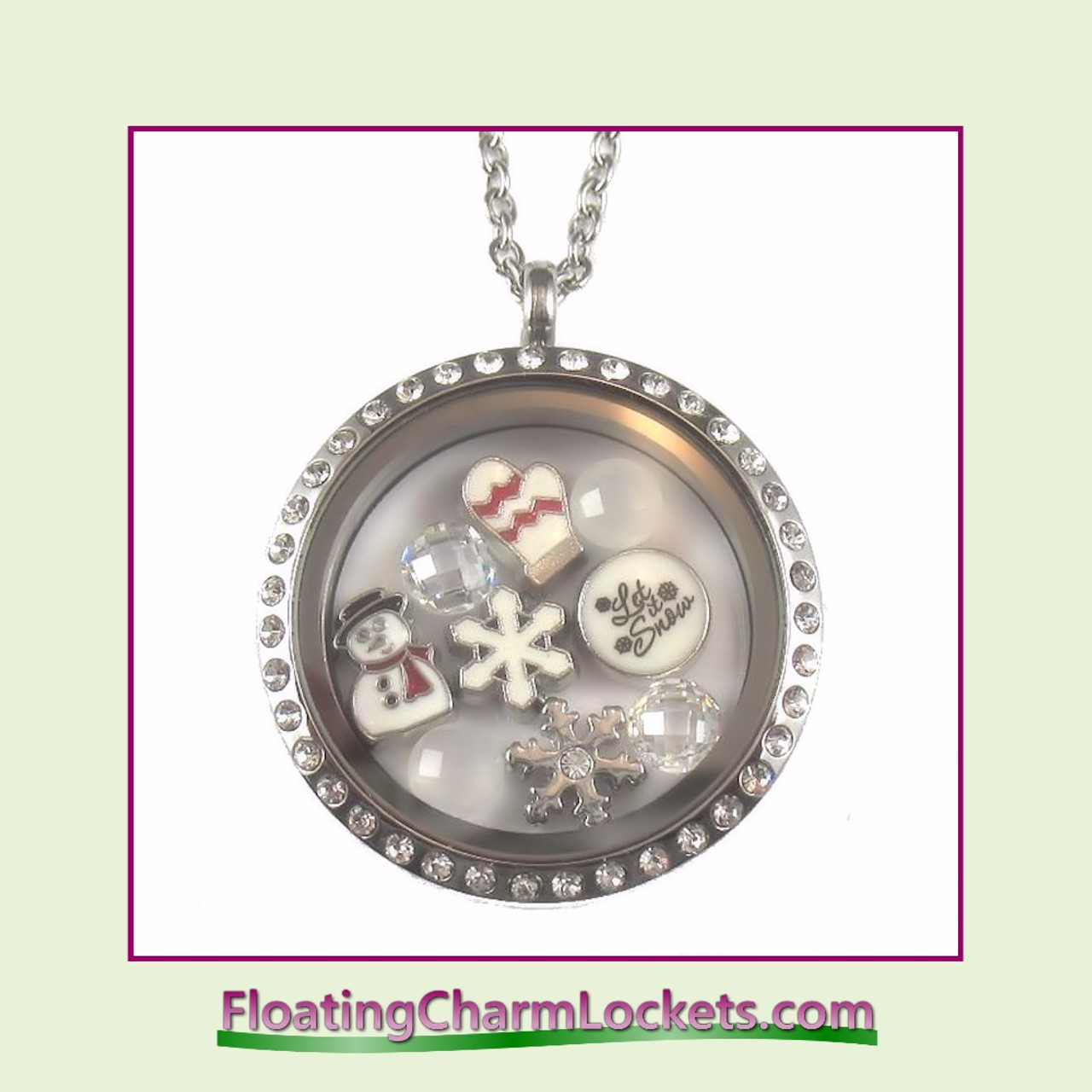 FCL Designs® Winter Theme Floating Charm Locket