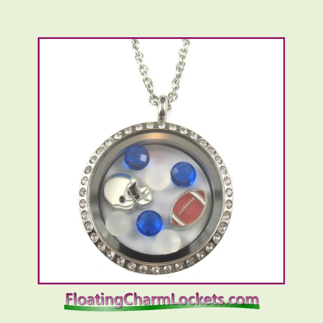 FCL Designs® Indianapolis Football Theme Floating Charm Locket
