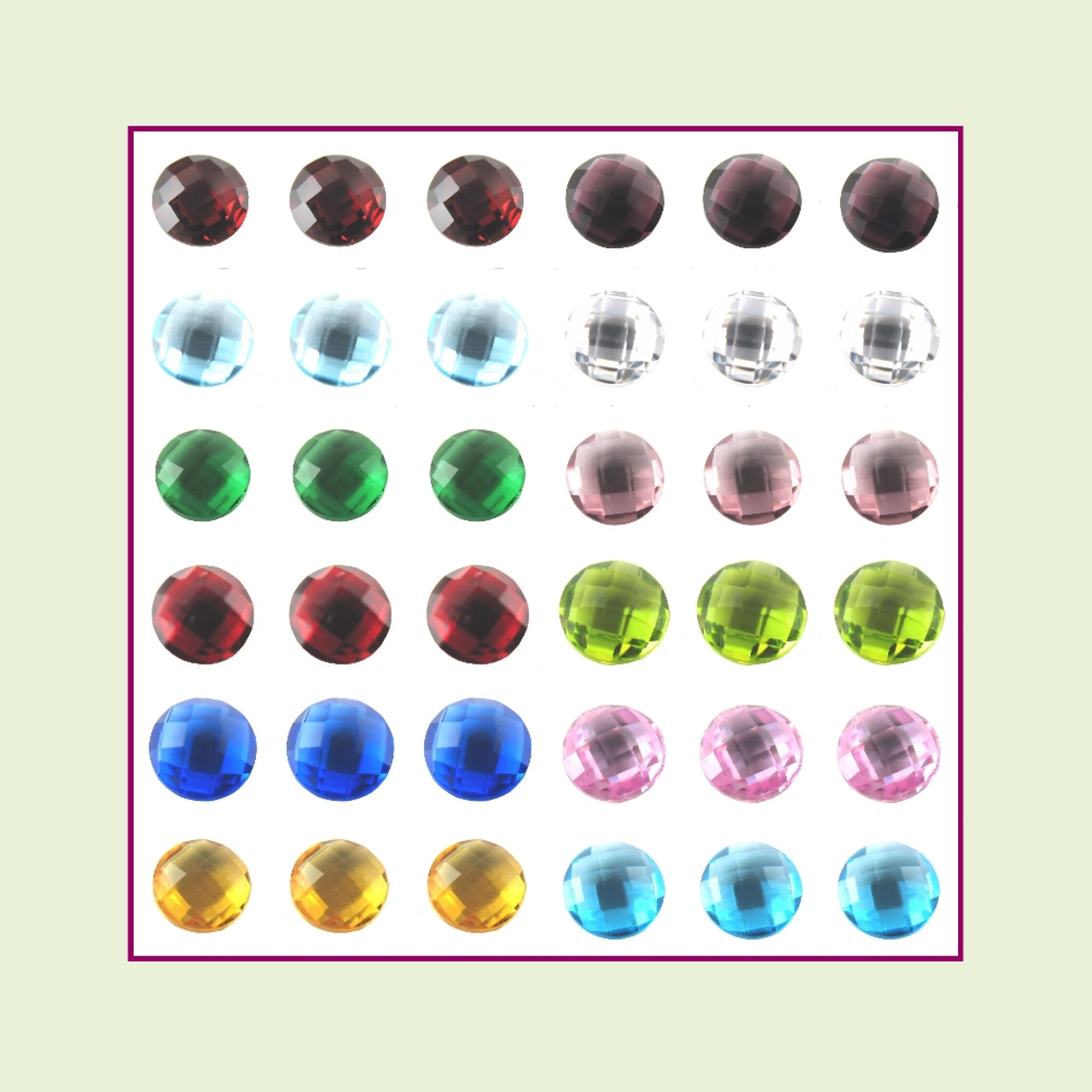 36 Pack - 5mm Round Crystal Birthstones