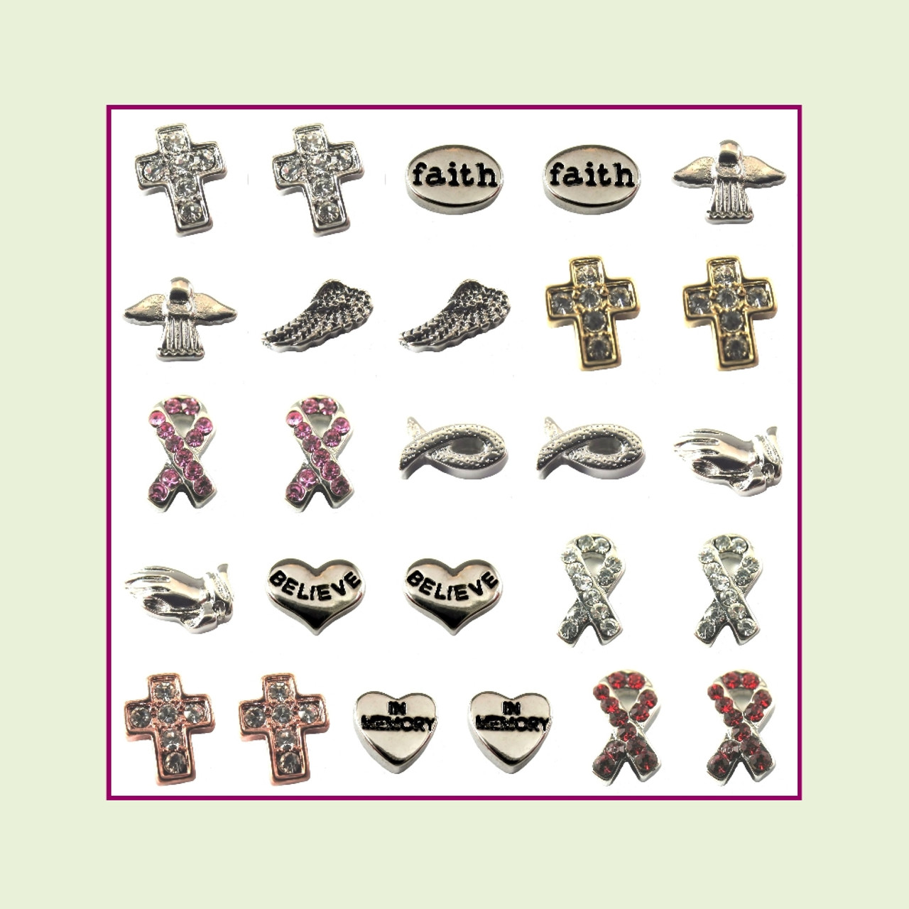 Wholesale Lot of 26 - Inspirational Floating Charms
