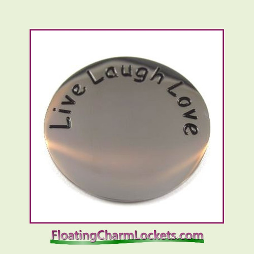 Live Laugh Love Back Plate (Silver) for Medium Round Stainless Steel Locket