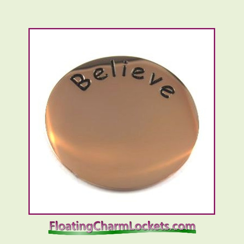 Believe Back Plate (Rose) for Medium Round Stainless Steel Locket