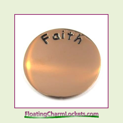 Faith Back Plate (Rose) for Large Round Stainless Steel Locket
