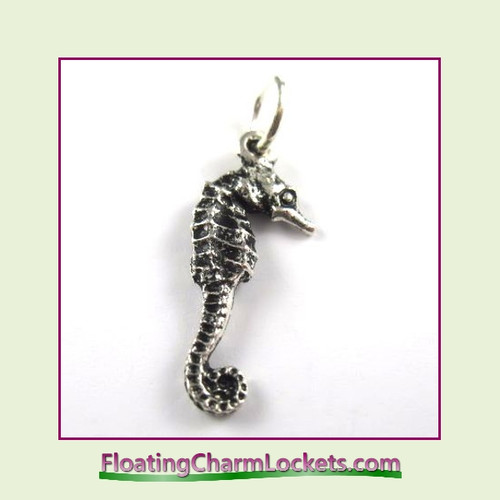 O-Ring Charm:  Seahorse (Silver) 10x20mm
