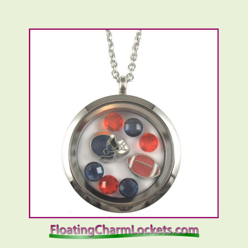 FCL Designs® Chicago Football Theme Floating Charm Locket