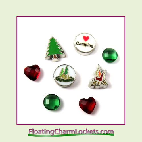 FCL Designs® Love Camping Floating Charm Combination for Lockets