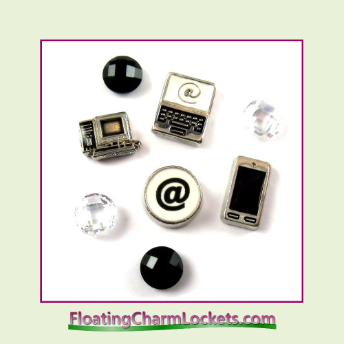 FCL Designs® Computer Techie Floating Charm Combo for Lockets