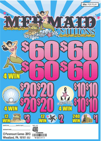 MERMAID MILLIONS 35 4/60 25 4080