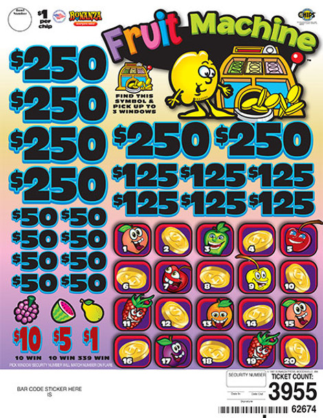 FRUIT MACHINE 21 6/250 1 3955