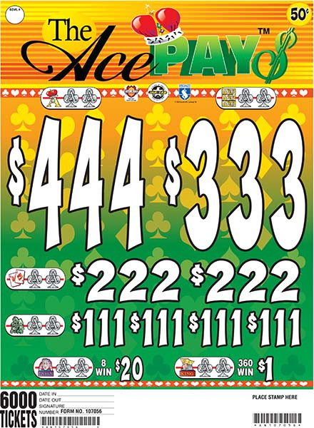 THE ACE PAYS 27 1/444 50 6000