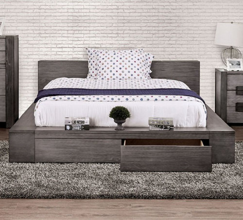 Janeiro Bed Frame w/Drawers EK