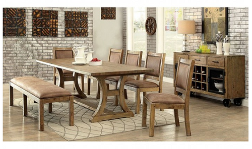 Gianna 6pc Dining Set With Bench 96"