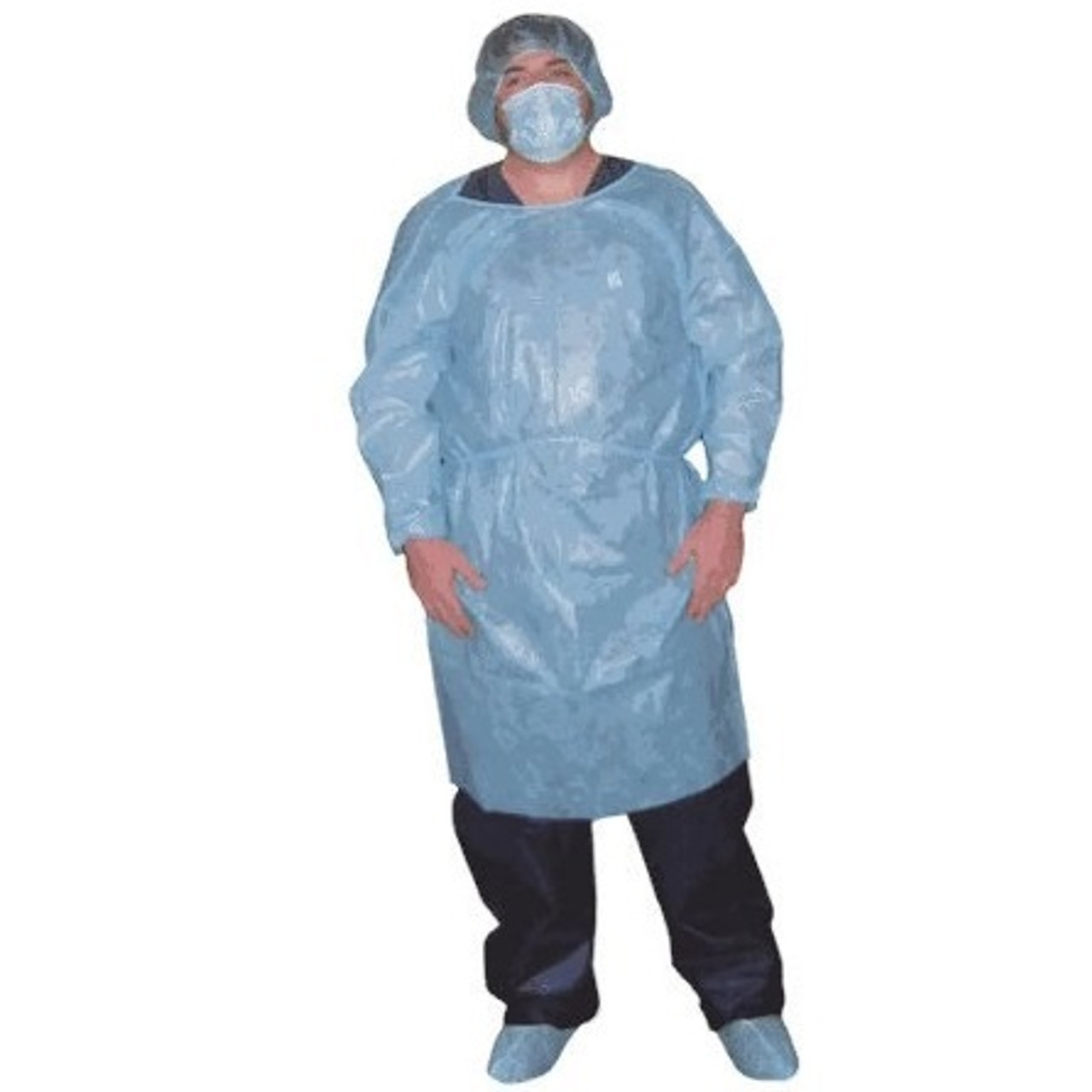 Dukal Non-Sterile Blue Poly-Coated Isolation Gown (303BL)